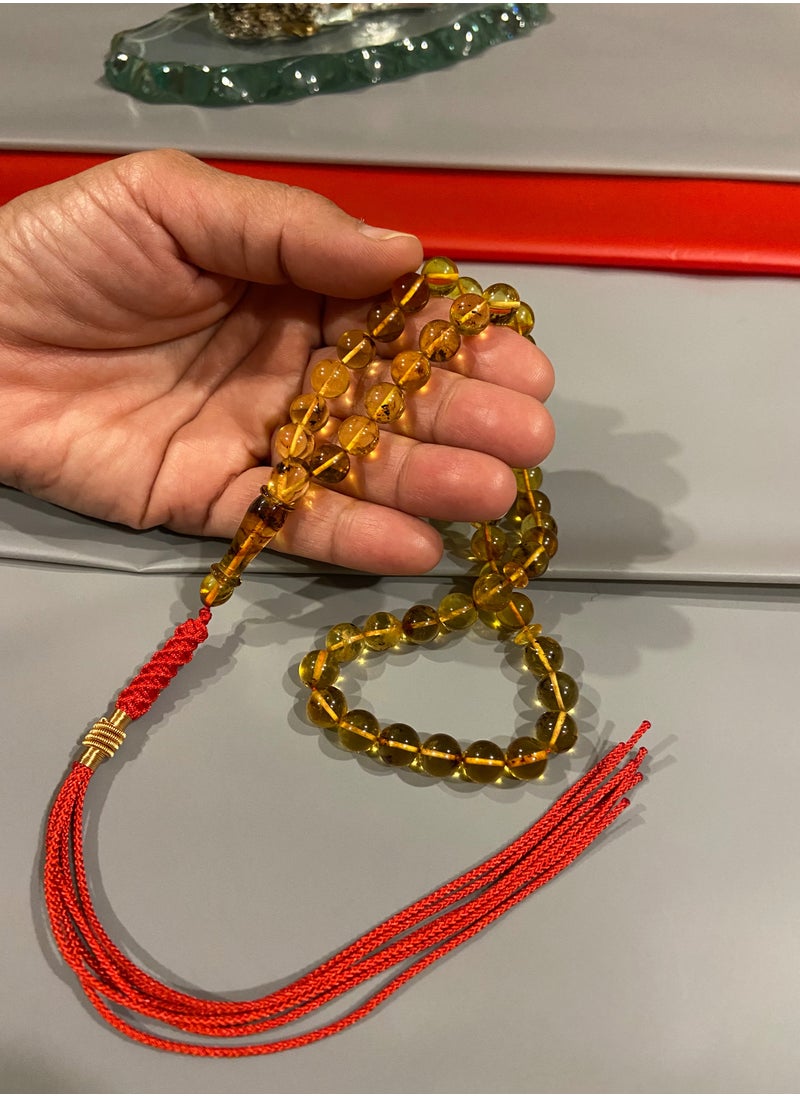بيرسونال تاتش - سبحة رجالية من الكهرمان الطبيعي البلطيقي الحُر عدد الخرز 49 ومقاس الخرز 8.7mm - Image 1
