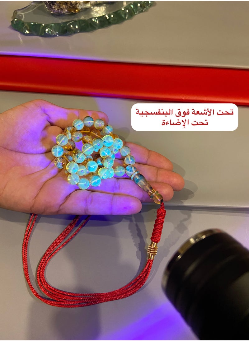 بيرسونال تاتش - سبحة رجالية من الكهرمان الطبيعي البلطيقي الحُر عدد الخرز 49 ومقاس الخرز 8.7mm - Image 1