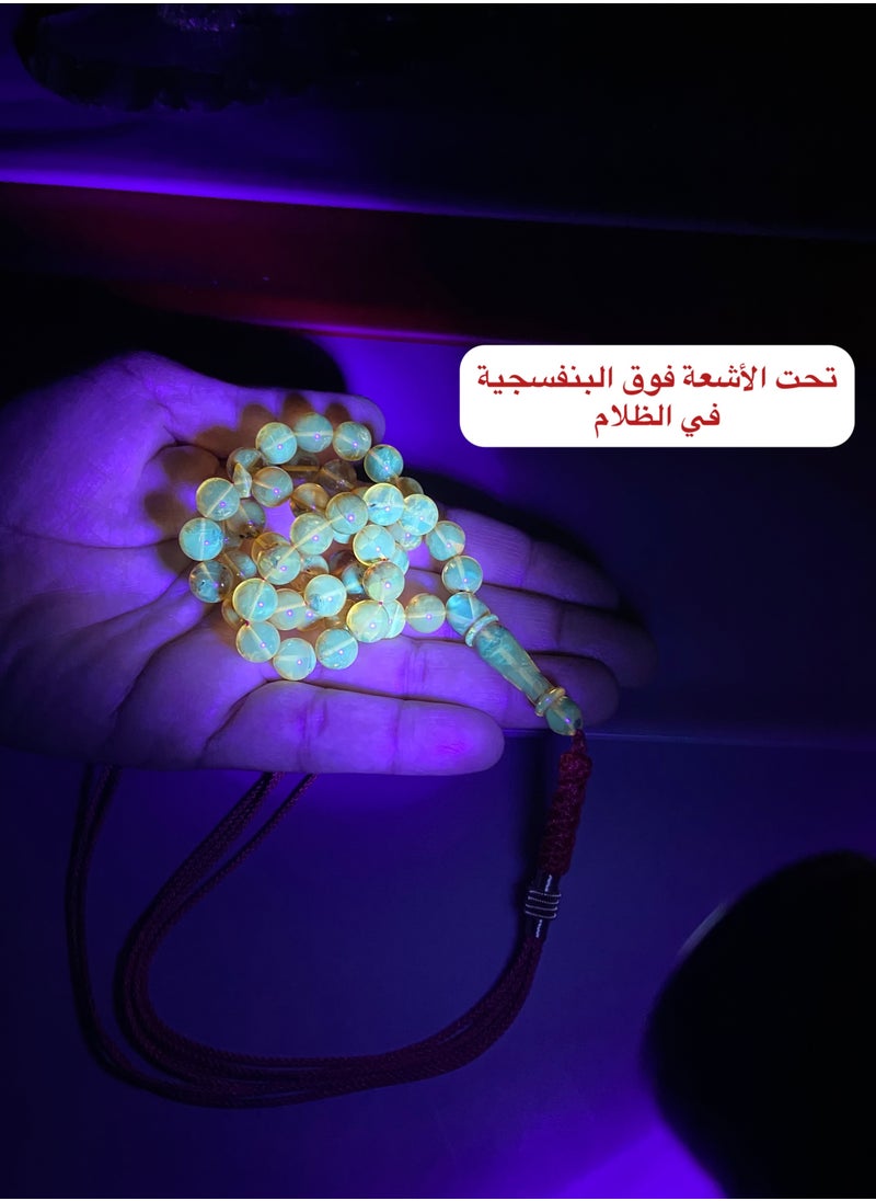 بيرسونال تاتش - سبحة رجالية من الكهرمان الطبيعي البلطيقي الحُر عدد الخرز 49 ومقاس الخرز 8.7mm - Image 1