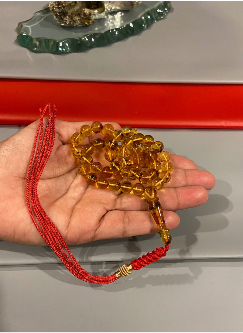 بيرسونال تاتش - سبحة رجالية من الكهرمان الطبيعي البلطيقي الحُر عدد الخرز 49 ومقاس الخرز 8.7mm - Image 1
