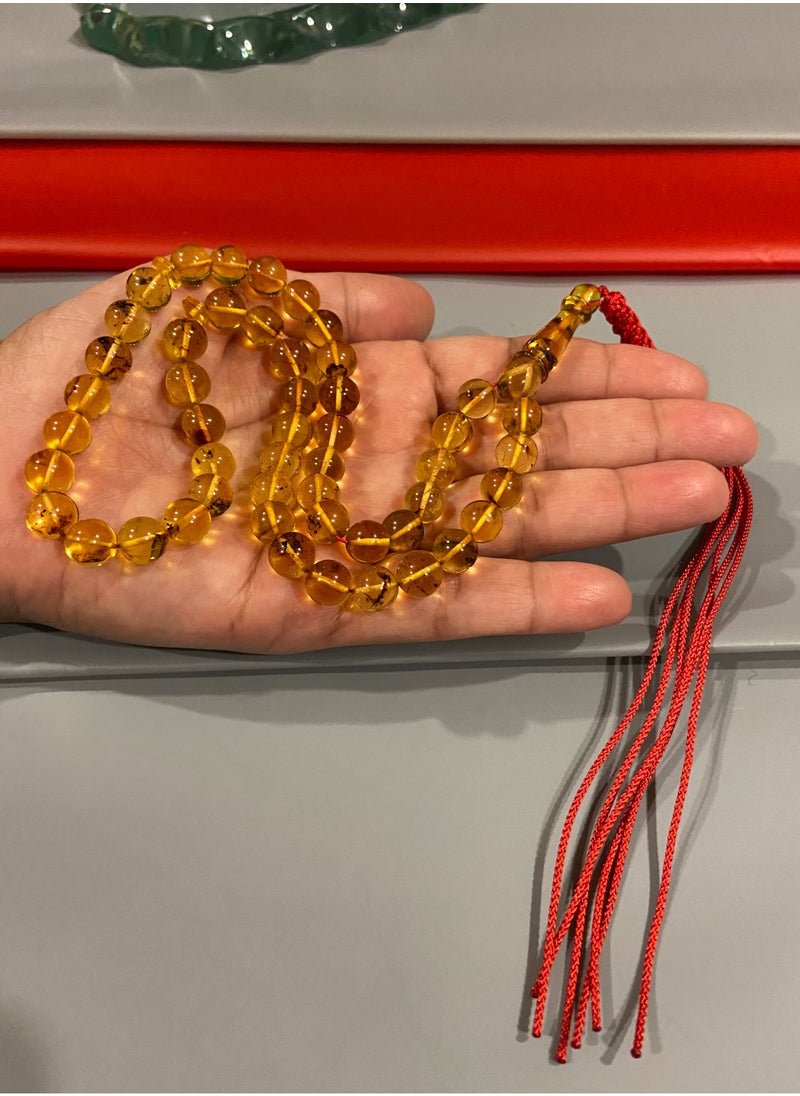 بيرسونال تاتش - سبحة رجالية من الكهرمان الطبيعي البلطيقي الحُر عدد الخرز 49 ومقاس الخرز 8.7mm - Image 1