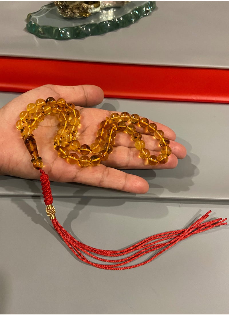 بيرسونال تاتش - سبحة رجالية من الكهرمان الطبيعي البلطيقي الحُر عدد الخرز 49 ومقاس الخرز 8.7mm - Image 1