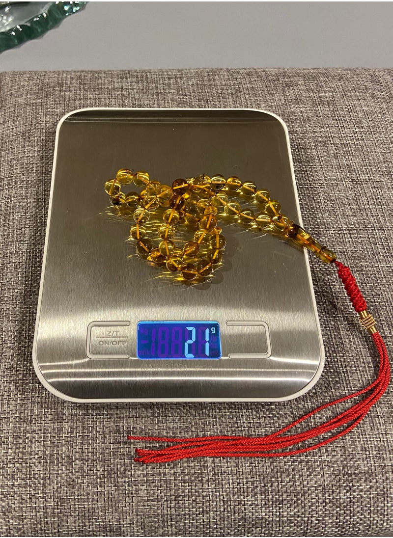 بيرسونال تاتش - سبحة رجالية من الكهرمان الطبيعي البلطيقي الحُر عدد الخرز 49 ومقاس الخرز 8.7mm - Image 1