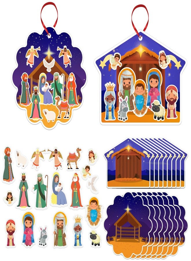 FaCraft Nativity Craft Sticker for Kids - 24pcs Make a Scene Stickers Christmas Crafts Kits DIY Set for Sunday School Classroom Religious Christian Xmas Party Game Favor Gifts - Image 1