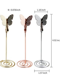 SYOSI 3-Pack Table Number Holder with Butterfly Alligator Clip, Business Card Holder Memo Sticky Photo Holder for Wedding Table Number Display  - Image 2