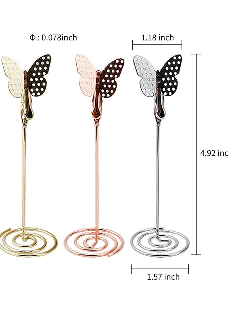 SYOSI - 3-Pack Table Number Holder with Butterfly Alligator Clip, Business Card Holder Memo Sticky Photo Holder for Wedding Table Number Display - Image 1