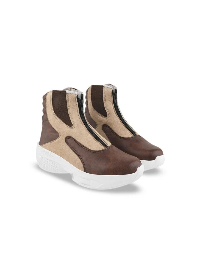 شوتوبيا Shoetopia Women's & Girls Stylish Ankle Length Casual Boots with Zipper | Comfortable Slip-Resist Sole |  &  Leatherette Sneakers Boots