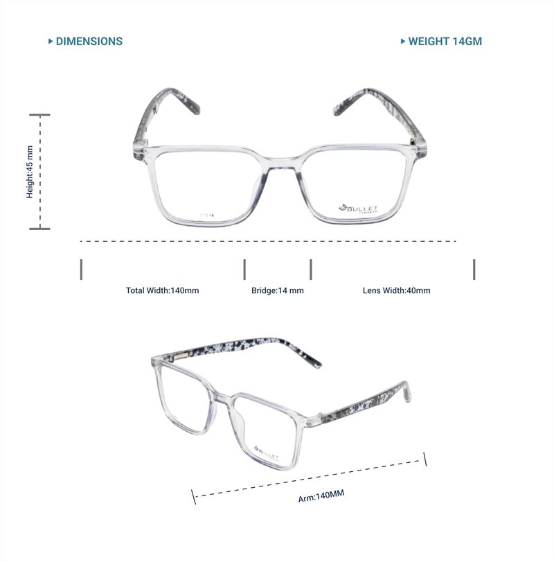 Lens + Lensplus Wayfarer Shape TR Full Rim Eyeglasses with Lightweight Unisex Eyewear for Men & Women - Image 5