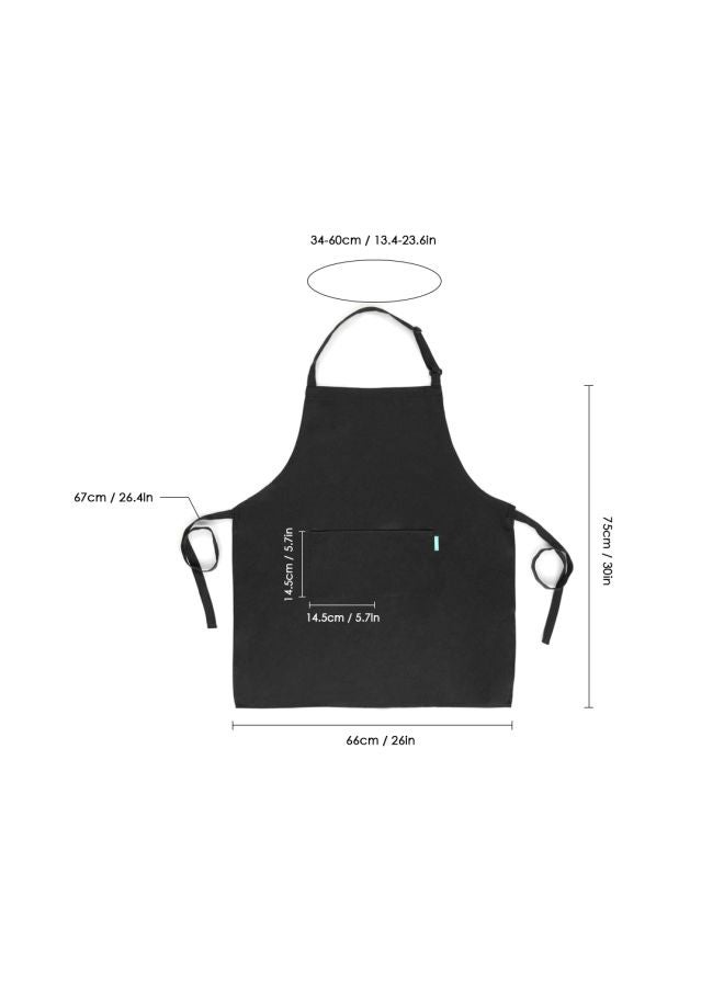 esonmus 2-Piece Cooking Apron With Adjustable Neck Belt Black 66x66x75cm - Image 3
