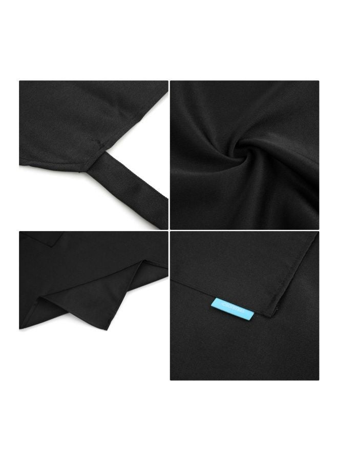esonmus 2-Piece Cooking Apron With Adjustable Neck Belt Black 66x66x75cm - Image 4