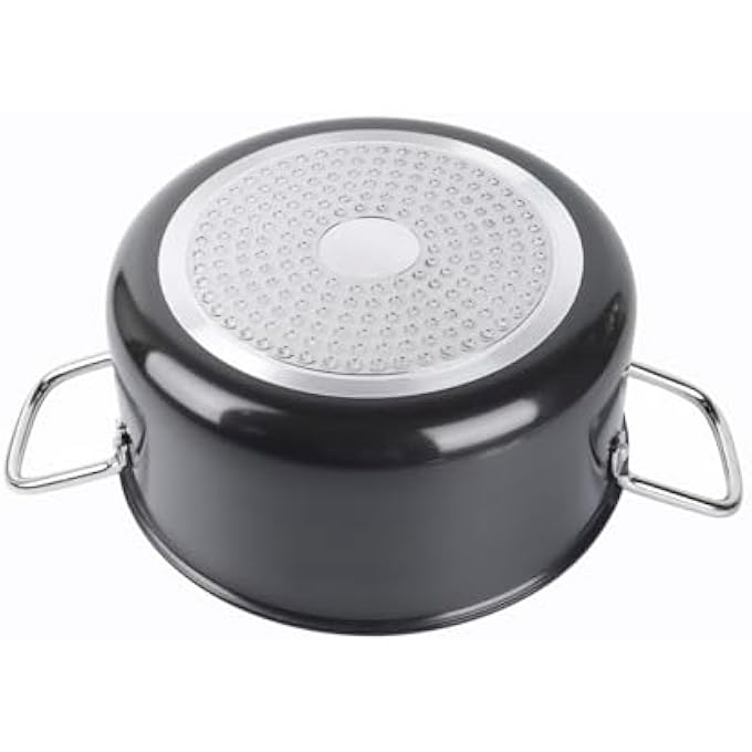 Kitchenmark Hard Anodized Stockpot Aluminum Cooking Pot With Lid 22Cm  Black - Image 4