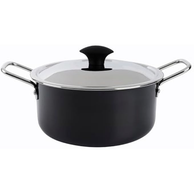 Kitchenmark Hard Anodized Stockpot Aluminum Cooking Pot With Lid 22Cm  Black - Image 1