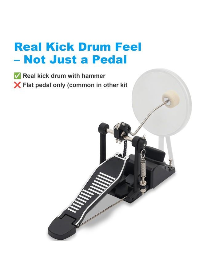 RVONE RED-200 Electronic Drum Set with 4 Quiet Mesh Pads - Image 4