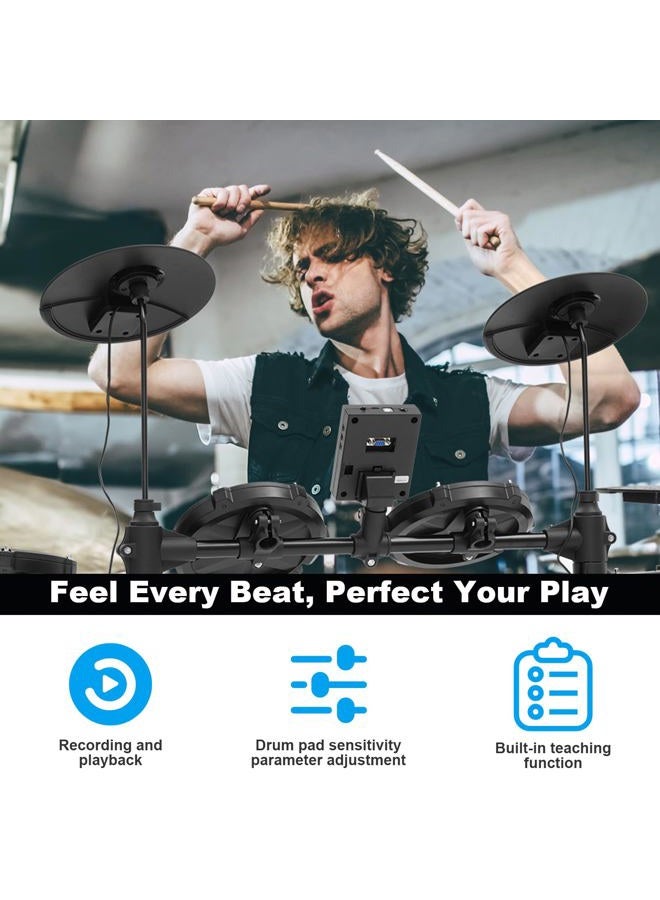 RVONE RED-200 Electronic Drum Set with 4 Quiet Mesh Pads - Image 2