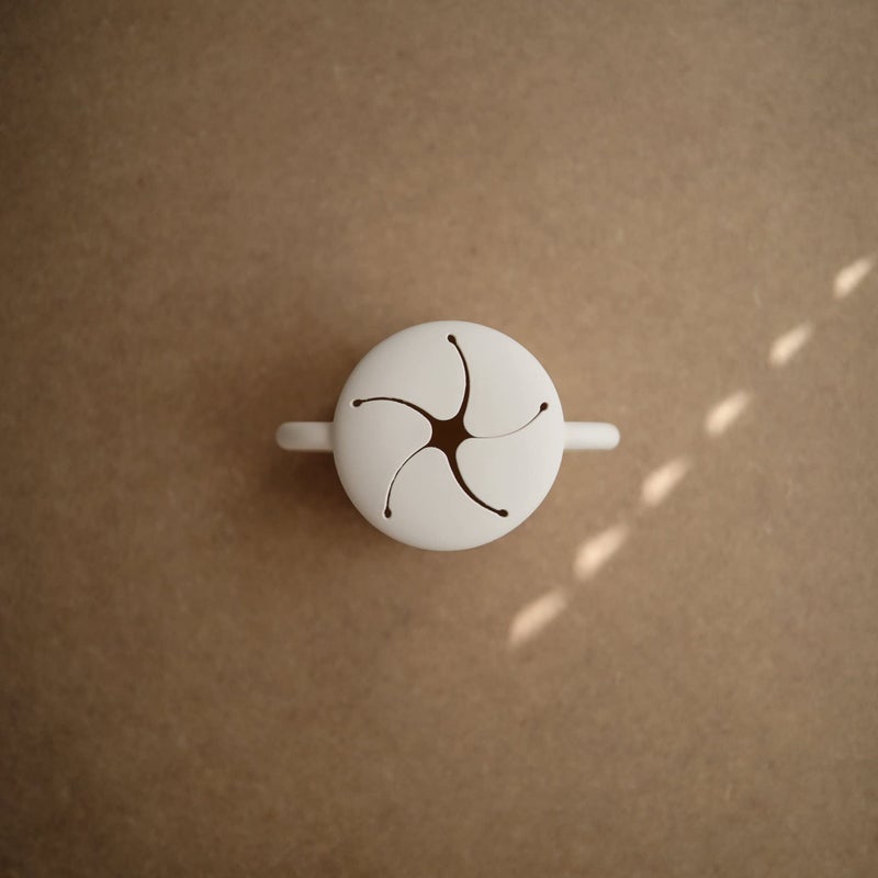 mushie Silicone Snack Cup | Spill Proof Food Container for Toddler and Baby (Ivory) - Image 3