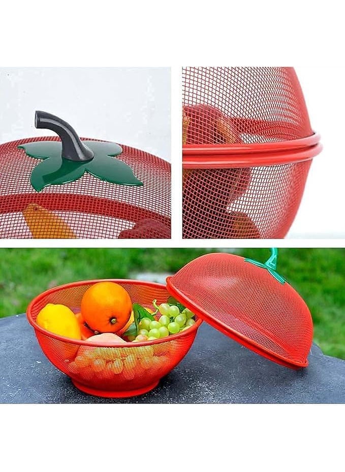 Pamidhar Pamidhar Net Fruits Basket for Kitchen Fruit Basket with Net Cover Vegetables Fruit Bowl for Dining Table Fruit Storage Basket with Lid Multicolor Pack of 1  - Image 4