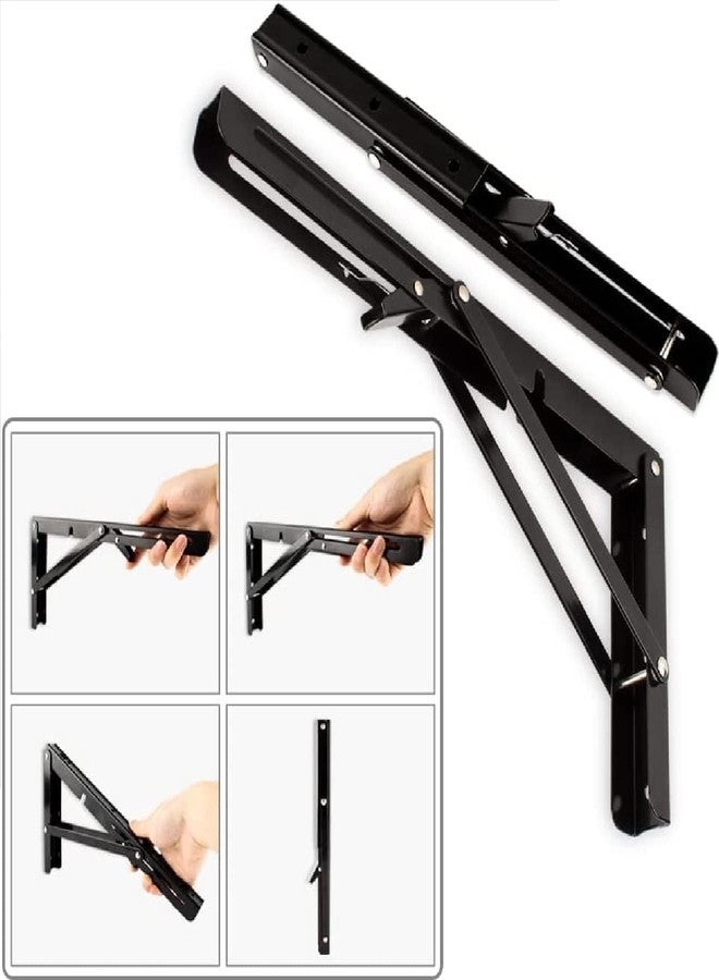 EARTHCONE Triangle Shelf Bracket with Screws for Shop, Stores, Workshops, Home, Backyard, Room, Kitchen, Balcony, Bathroom and Household Folding Wall Mounted Standing Shelf Brackets 20cm (1Pair) - Image 2
