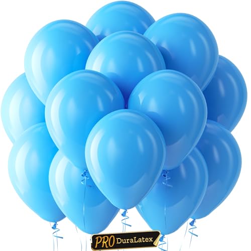 Bezente بالونات بيزنت برو دورالتيكس زرقاء 100 عبوة 12 بوصة بالونات زرقاء فاتحة سميكة للغاية لتزيين الحفلات الاحترافية طويلة الأمد حفل زفاف كبير حفل استحمام العروس عيد ميلاد - Image 1