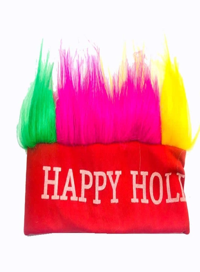 Evisha Happy Holi Headbands, Colorful Festival Caps, Special Holi Celebration Headwear for Holi Festival, Multicolour, Set of 6 - Image 3