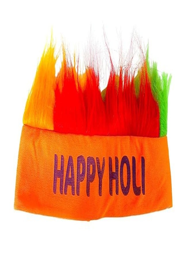 Evisha Happy Holi Headbands, Colorful Festival Caps, Special Holi Celebration Headwear for Holi Festival, Multicolour, Set of 6 - Image 4