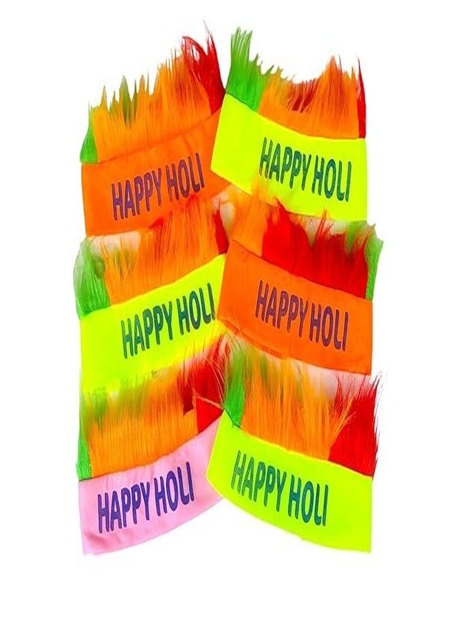 Evisha Happy Holi Headbands, Colorful Festival Caps, Special Holi Celebration Headwear for Holi Festival, Multicolour, Set of 6 - Image 1