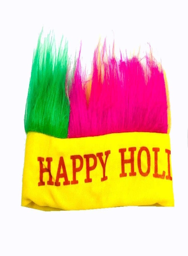 Evisha Happy Holi Headbands, Colorful Festival Caps, Special Holi Celebration Headwear for Holi Festival, Multicolour, Set of 6 - Image 5