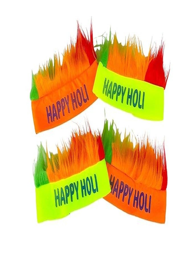 Evisha Happy Holi Headbands, Colorful Festival Caps, Special Holi Celebration Headwear for Holi Festival, Multicolour, Set of 6 - Image 2