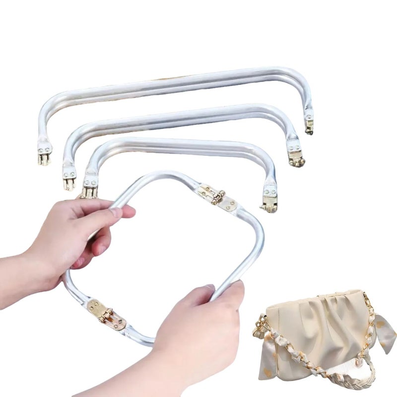 2Pcs Golden Metal Wallet Frame Clasp 7.87 Inch Rectangular Lock for Handbag Purses - Image 4