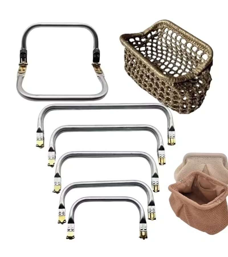 2Pcs Golden Metal Wallet Frame Clasp 7.87 Inch Rectangular Lock for Handbag Purses - Image 2
