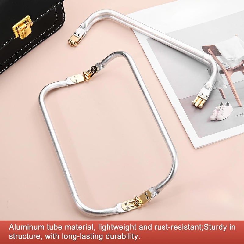 2Pcs Golden Metal Wallet Frame Clasp 7.87 Inch Rectangular Lock for Handbag Purses - Image 5