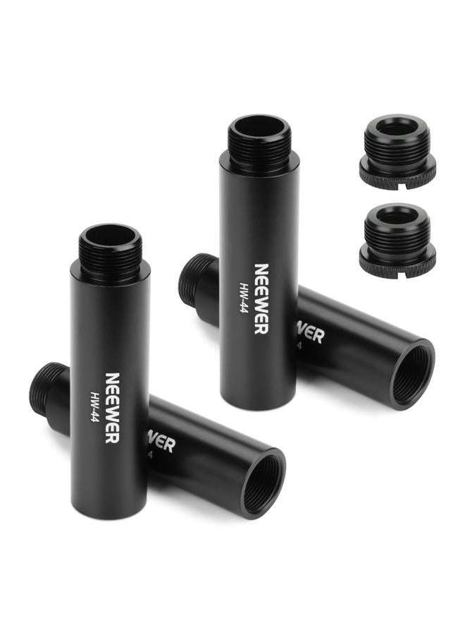 Neewer Mic Stand Extension Accessories Kit 6 Pieces, Aluminum Alloy Microphone Holder Extender Buffer Tubes & 5/8" Male to 3/8" Female Screw Thread Mount Adapters for Boom Arm Desk Stand, HW-44 - Image 1