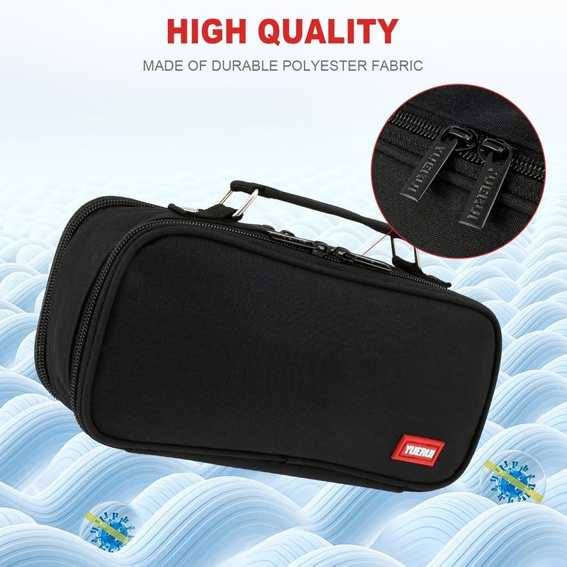 windforgecraft Large Capacity Pencil Case with Carrying Handle with Zipper Multi-Slot Canvas Pen Pencil Pouch Stationery Storage Cosmetic Bag for Office Middle High School College Students Girls Teens Adults - Image 5