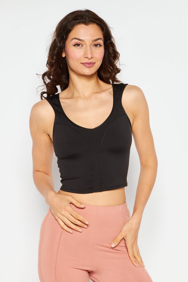 PUMA Women Sportswear Fit Built In Padded Tank Top, Black - Image 1