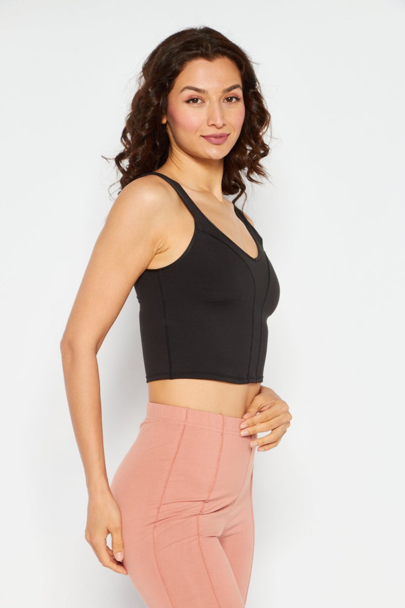 PUMA Women Sportswear Fit Built In Padded Tank Top, Black - Image 2