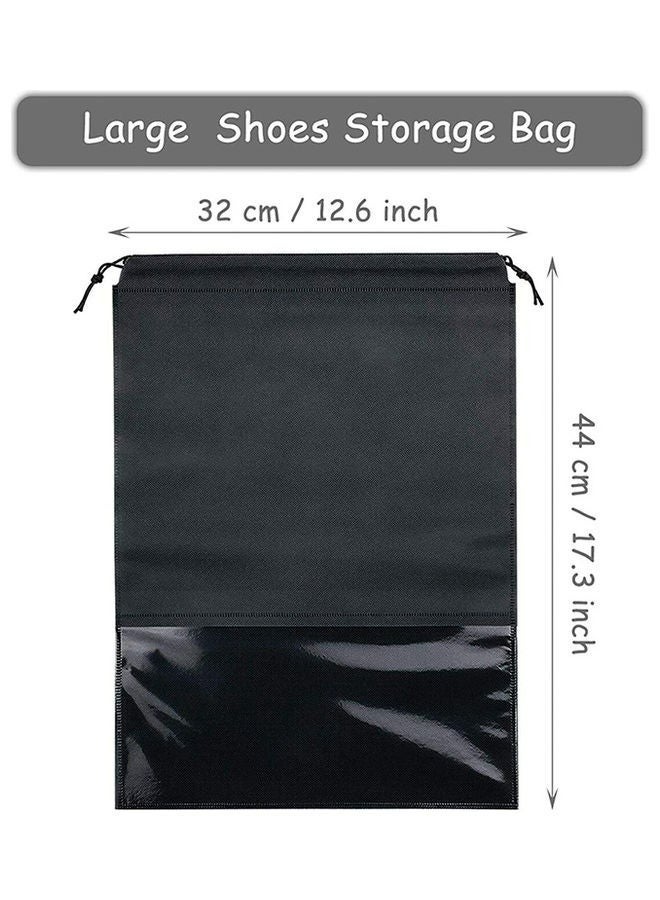 RollsTimi  15-Piece Non-Woven Dust Proof Travel Shoe Bags Black 32x44cm  - Image 3