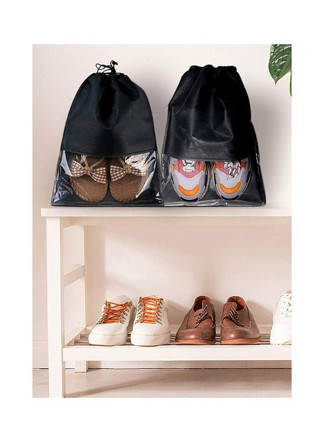 RollsTimi  15-Piece Non-Woven Dust Proof Travel Shoe Bags Black 32x44cm  - Image 2