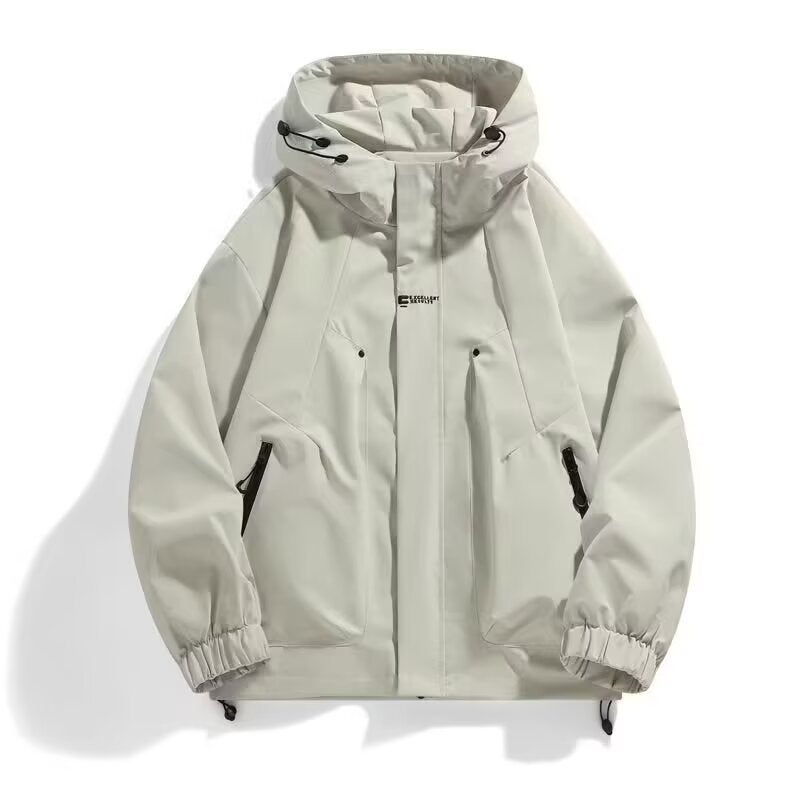 Couple Outdoor Jacket Jacket For Men And Women Spring And Autum Pure Color Work Jacket Trendy Brand Mountaineering Clothing - Image 2