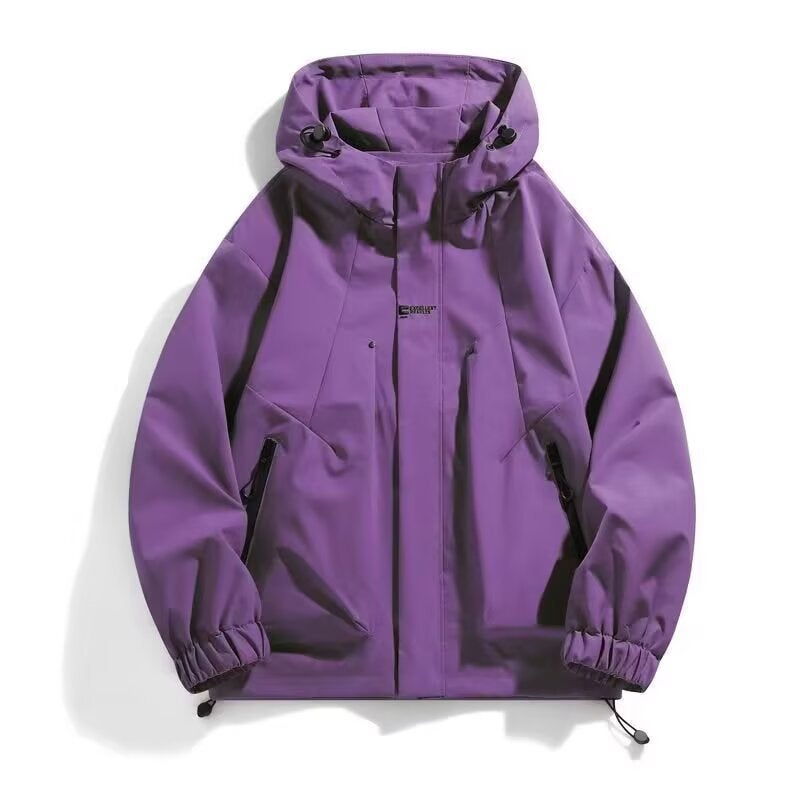 Couple Outdoor Jacket Jacket For Men And Women Spring And Autum Pure Color Work Jacket Trendy Brand Mountaineering Clothing - Image 3