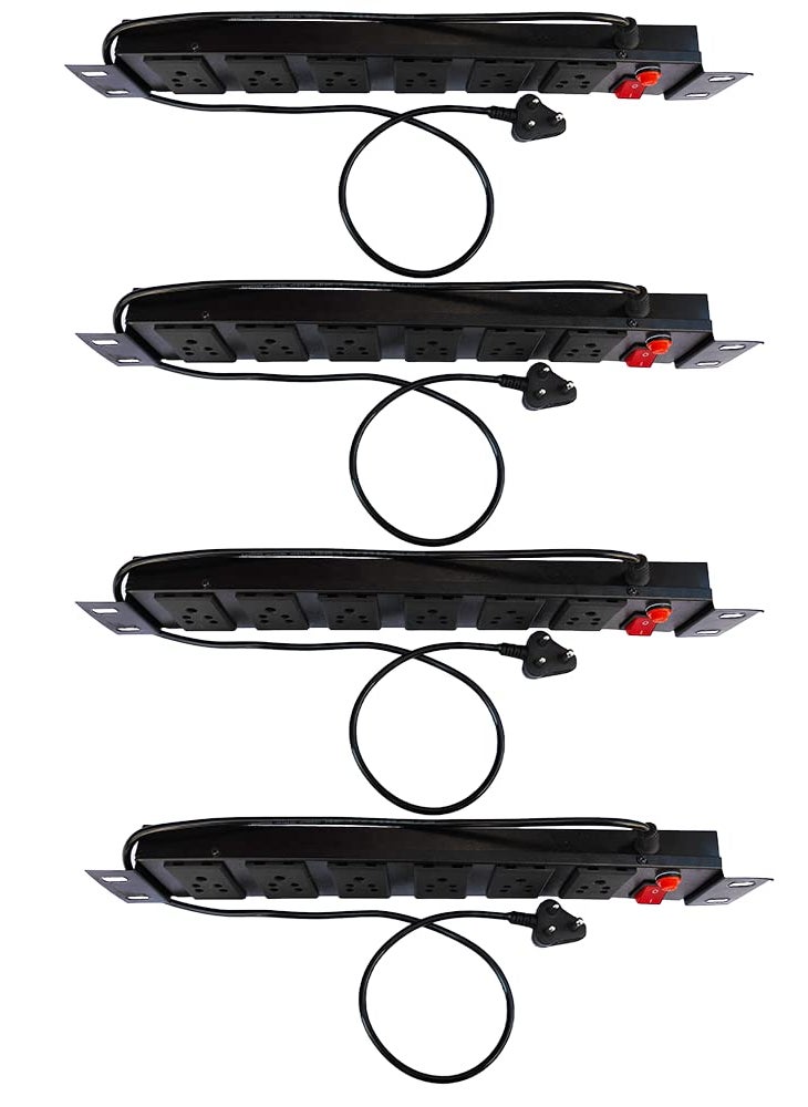 Generic KN Group India Spike Guard Plug Extension Cord Multi Switch Commercial and Household Purpose Fuse Protector 6 Socket in 1 Switch Car Extension Board with Power Cord 125 mtr Black Pack of 4  - Image 5
