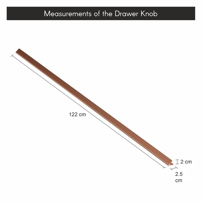 LAPO LAPO Premium Kitchen Profile Handle Cabinet Door Handle and Office Drawer Profile Handle Furniture Aluminium Finish Drawer Handle 48 Inch Rose Gold Color Pack of 2  - Image 2