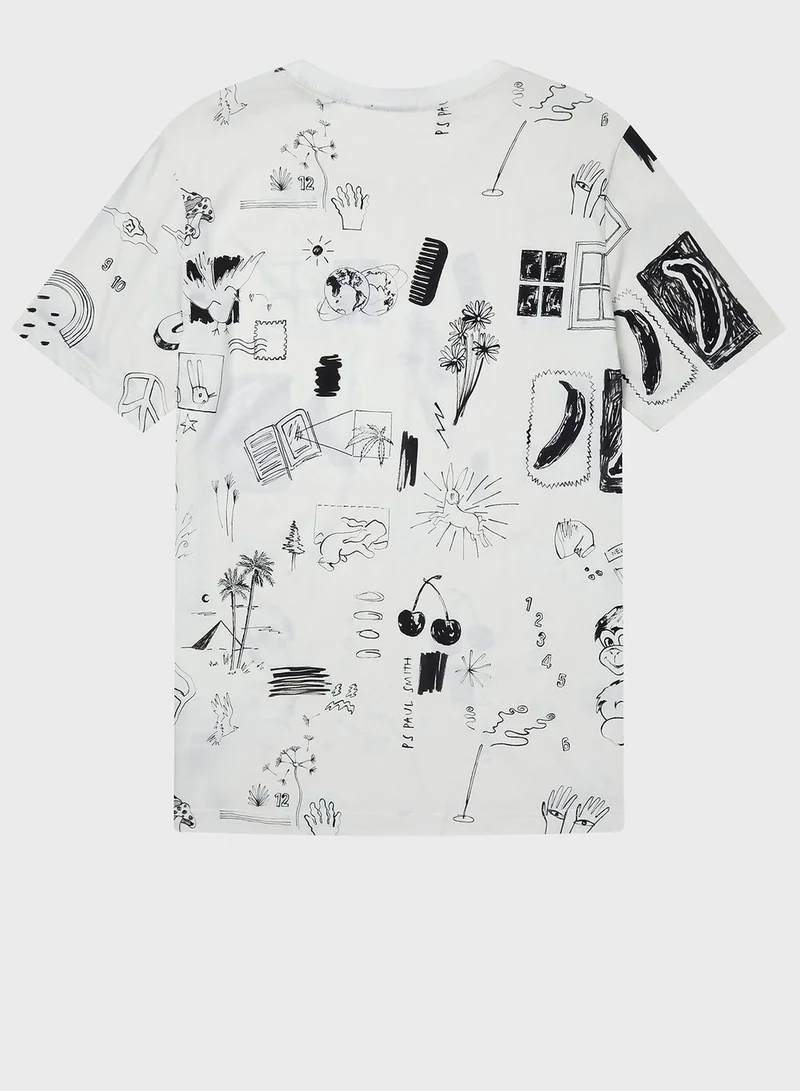 Paul Smith Printed Regular Fit Crew Neck T-Shirt