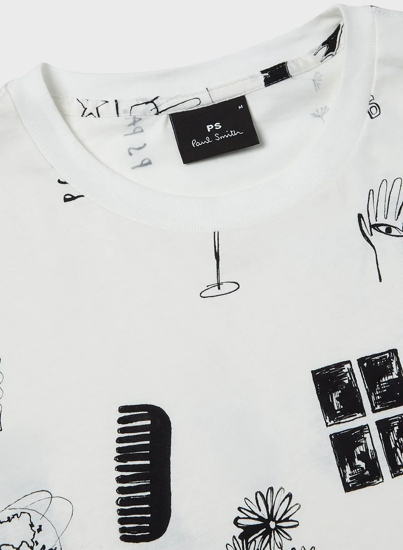 Paul Smith Printed Regular Fit Crew Neck T-Shirt