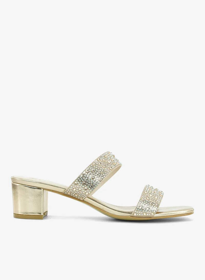 ZAYNA 221-315 Zayna Ladies Classic Low Block Slides 18F8827-0966 Rose Gold