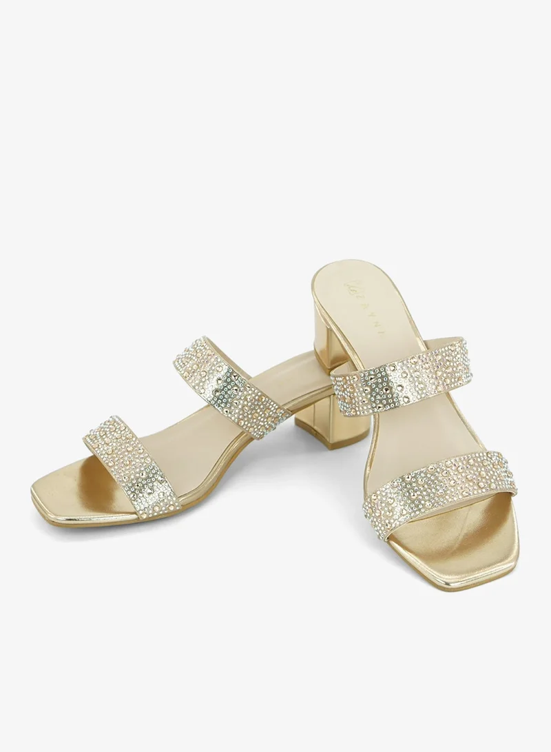 Zayna Rose Gold 221-315 Zayna Ladies Classic Low Block Slides 18F8827-0966 Rose Gold for Women | Best Price UAE
