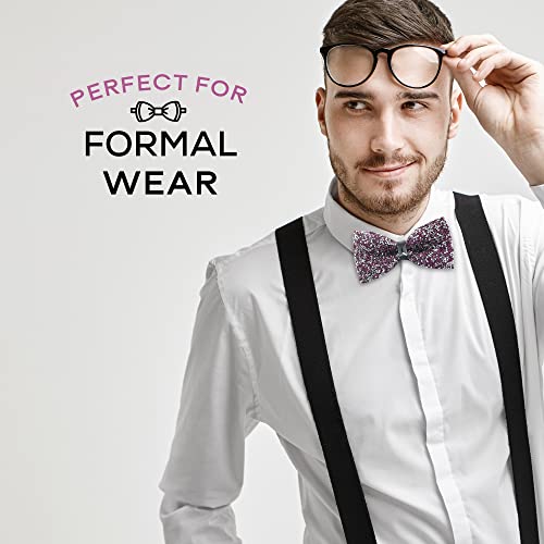 Man of Men Rhinestone Bow Ties for Men - Pre Tied Sequin Bowties with Adjustable Length - Huge Variety Colors Available (Jewels - Purple) - Image 5