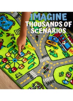 ToyVelt ToyVelt Kids Carpet Playmat Car Rug - Educational Road Traffic Carpet Multi Color Play Mat - Large 60” X 32” Best Kids Rugs for Playroom & Kid Bedroom - for Ages 3-12 Years Old  - Image 4