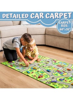 ToyVelt ToyVelt Kids Carpet Playmat Car Rug - Educational Road Traffic Carpet Multi Color Play Mat - Large 60” X 32” Best Kids Rugs for Playroom & Kid Bedroom - for Ages 3-12 Years Old  - Image 3