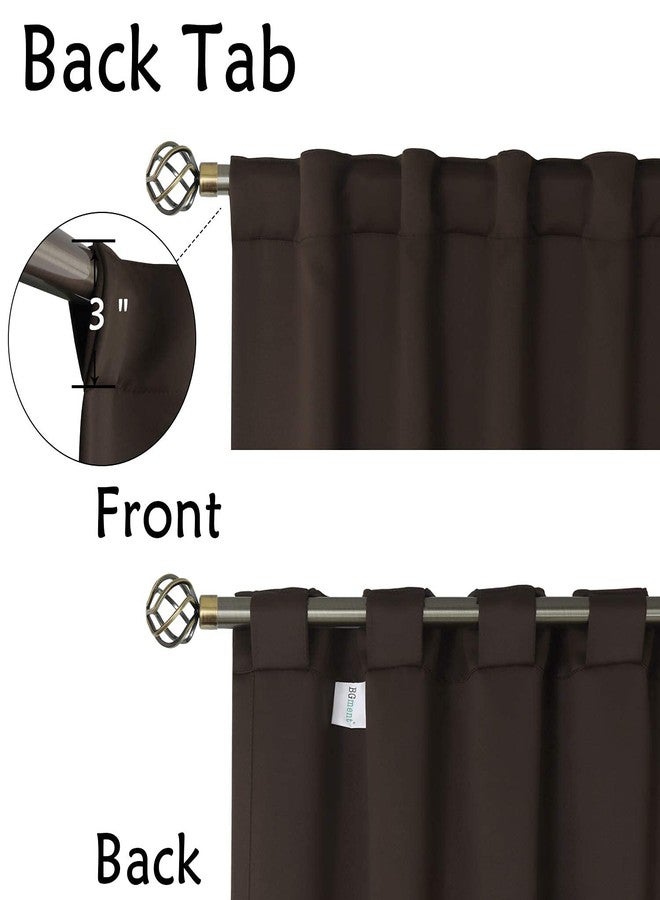 BGment Rod Pocket and Back Tab Blackout Curtains for Bedroom - Thermal Insulated Room Darkening Curtains for Living Room, 2 Window Curtain Panels (42 x 63 Inch, Brown) - Image 2