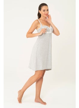 For You Moda Gray Nursing Nightgown S32119  - Image 2