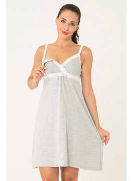 For You Moda Gray Nursing Nightgown S32119  - Image 1